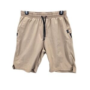 UNRL Stride Collection Mens Tan Athletic Performance Shorts Size M Khaki Gym